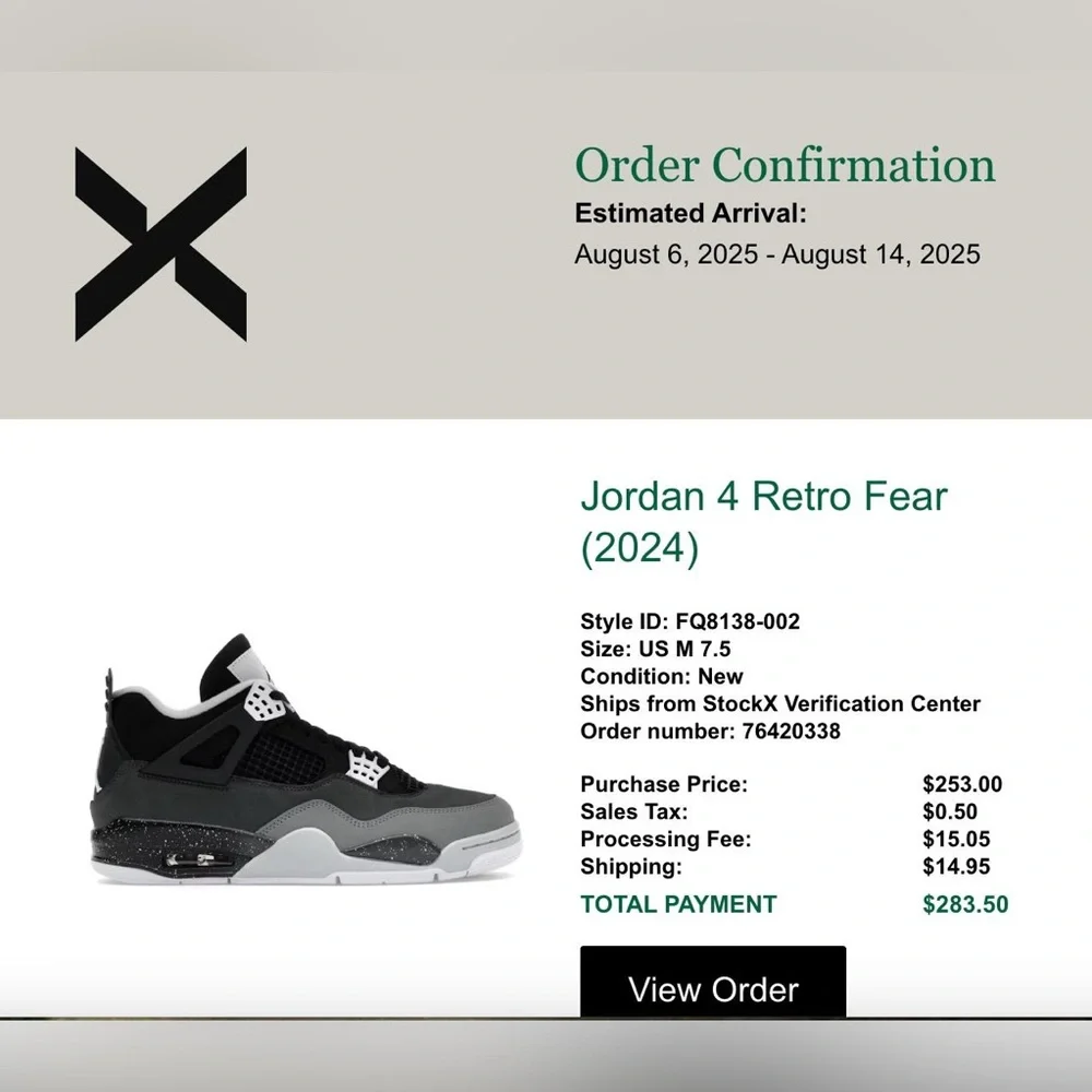 Jordan Retro 4 Fear - Picture 8 of 8